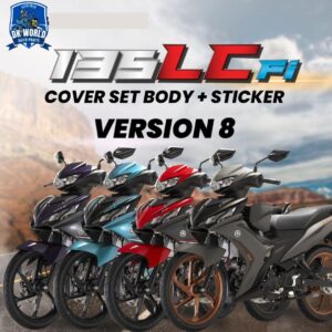 LC135 V8 HLY COVER SET 2024 TAHUN SIAP TAMPAL STICKER NEW COVER SET 100% ORIGINAL 135 LC SE BLUE RED NEW GRAY HIJAU TURQUOISE CYAN