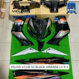 VELOZI COVER SET LC135 V1 HITAM EMAS GOLD BODYSET LC135 V1 OLD WITH STICKER SIAP TAMPAL